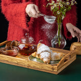 Olive Wood Tray With Handle Set Of 2