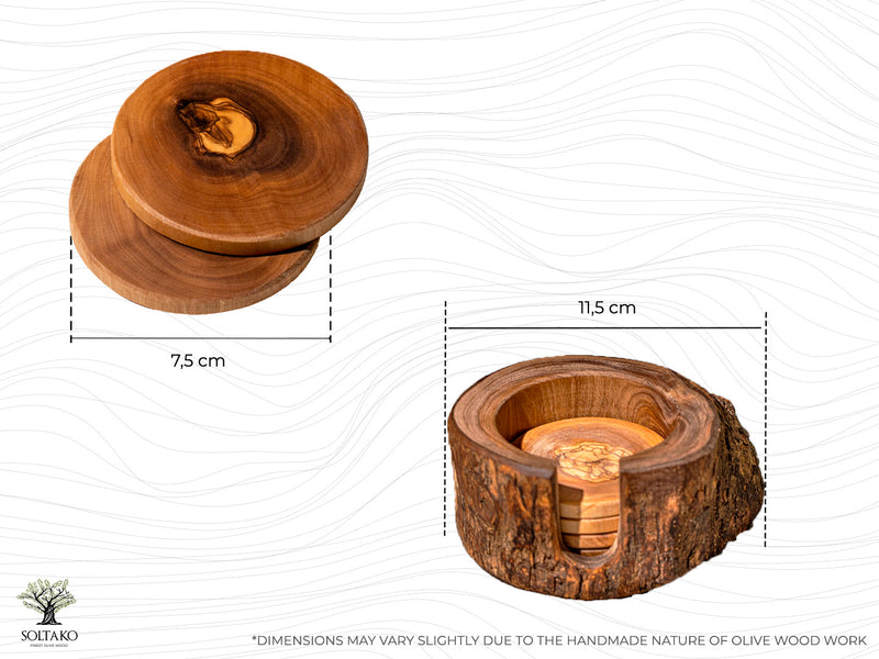 Olivenholz Untersetzer "The Bavarian Coaster" im 6er Set